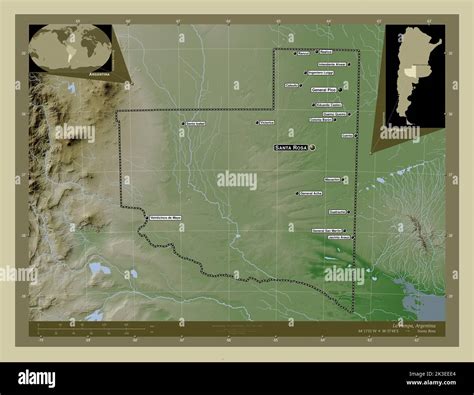 La Pampa Provincia Argentina Mapa De Altura Coloreado En Estilo Wiki