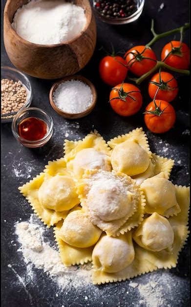 Premium Photo Different Types Of Fresh Raw Italian Ravioli On The