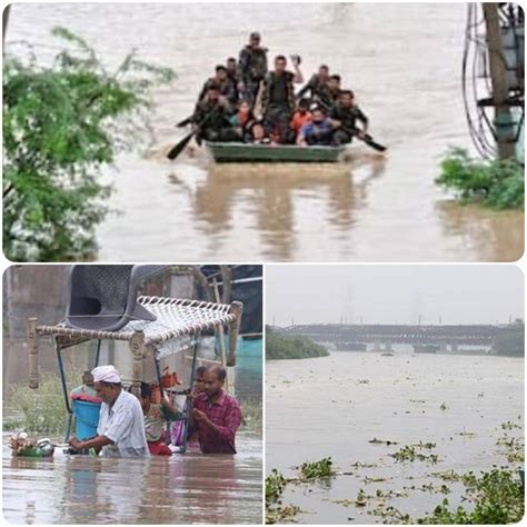 राजधानी में बाढ़ दिल्ली में यमुना Yamuna का जलस्तर खतरे के निशान से ऊपर घर छोड़ने को मजबूर