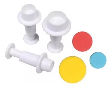 Cortantes Con Expulsor Set 3 Mini Circulos Fondant Porcelana MercadoLibre