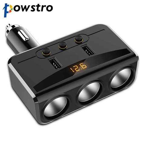 Powstro 100W Car Charger Box 5V 3 1A Dual USB Charger Smart Fast Charge