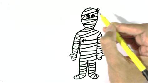 How To Draw A Mummy In Easy Steps For Children Beginners Youtube