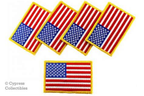 Purchase Lot Of 5 American Flag Iron On Biker Patch Motorcycle Usa