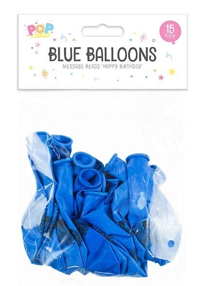 Blue Happy Birthday Balloons - Pack of 15