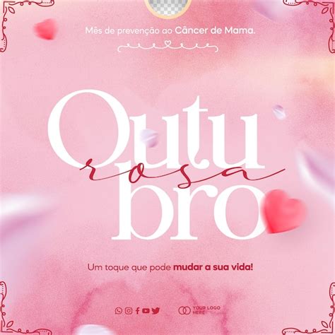 Modelo de mídia social psd campanha outubro rosa prevenção do câncer de