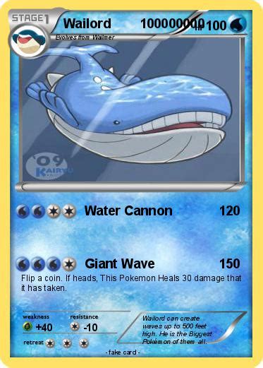 Pokémon Wailord 100000000 100000000 Water Cannon My Pokemon Card