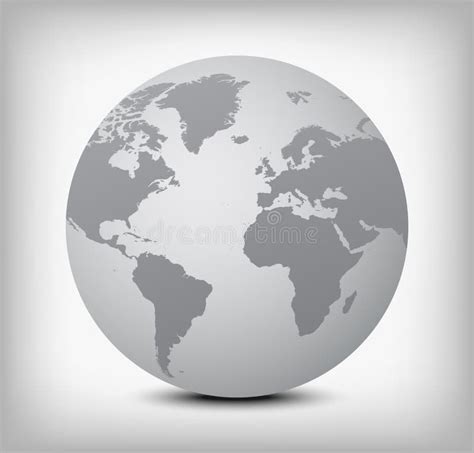 Gray Globe Earth Map Correspondencia De Mundo Vector Del Mapa Del Wold