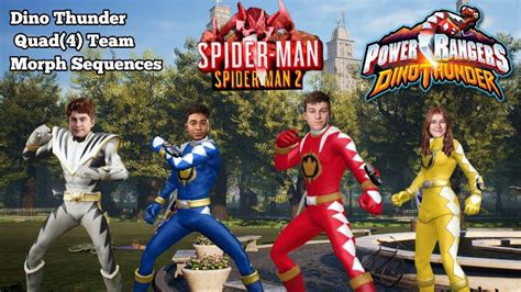 Marvel S Spider Man 2 Dino Thunder Quad Team Up Morph Sequences Red