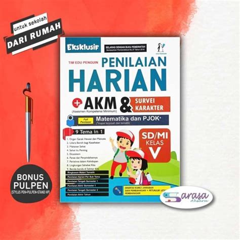 Jual Buku Pelajaran Sd Eksklusif Penilaian Harian Akm Sd Mi Kelas