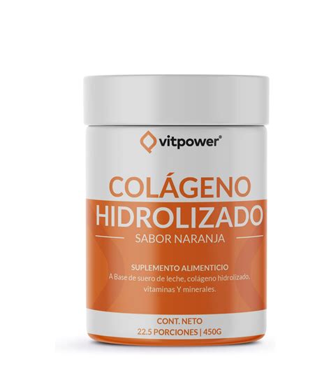 Vitpower Colágeno Hidrolizado en Polvo Sabor a Naranja 450g Con