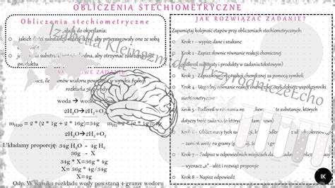 Klasa 7 Chemia Obliczenia stechiometryczne Instrukcja oraz powiązane