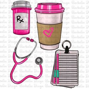 Hot Pink Color Nurse Png Clipart Bundle Nurse Bundle Png Nurse Clipart Nurse Life Png Nurse