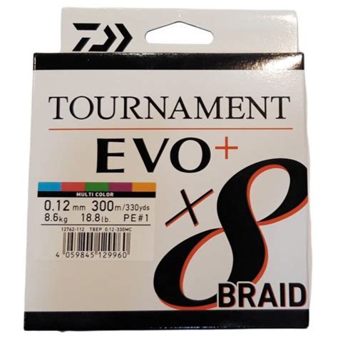 Trenzado Daiwa Tournament Evo X8 Braid Multicolor 300m Cansionpesca