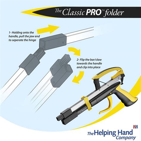 Helping Hand Classic Pro Folding Reacher Short 21 Inch Folding Grabber For Travel