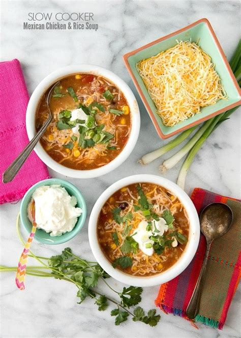 Slow Cooker Mexican Chicken And Rice Soup Recipe