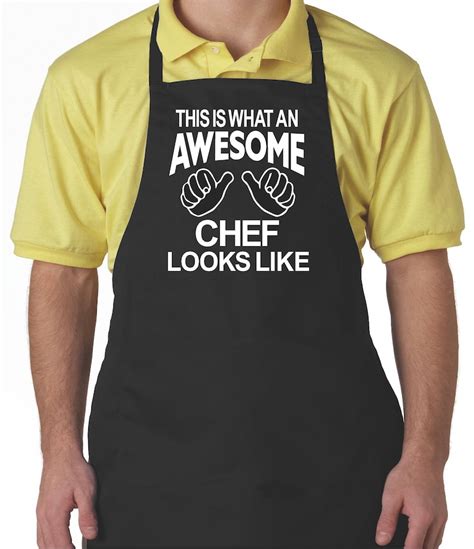 Funny Aprons For Men This Is What An Awesome Chef Looks Like | Etsy