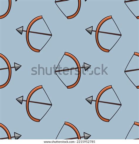 Seamless Pattern Flat Bow Arrow Doodle Stock Vector Royalty Free