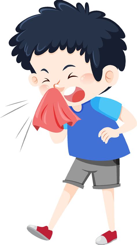 A sick boy cartoon character on white background 7562454 Vector Art at ...