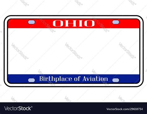 Blank ohio license plate Royalty Free Vector Image