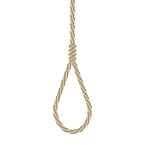 Premium Vector Hanging Rope Noose Brown Twisted Knot Vector Execution