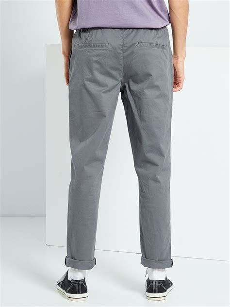 Chino Slim Coupe Jogger Gris Fer Kiabi