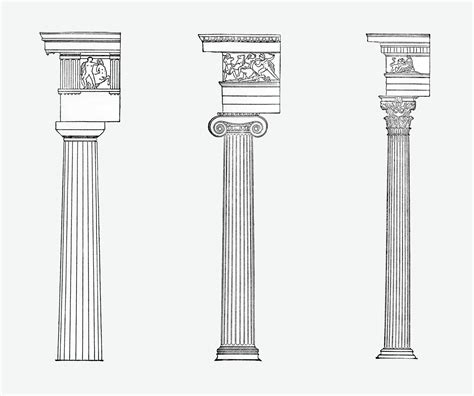 Coluna Dórica Jônica E Coríntia