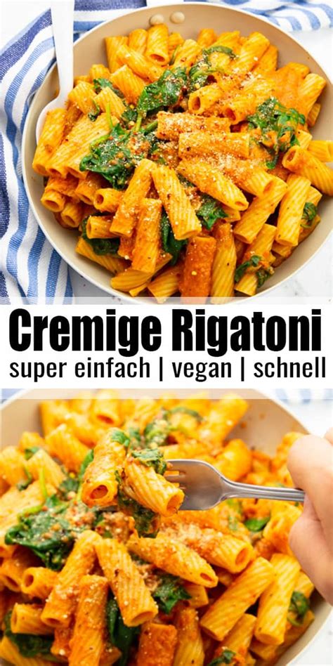 Rigatoni Mit Cremiger Tomatensauce Und Spinat Vegan Heaven