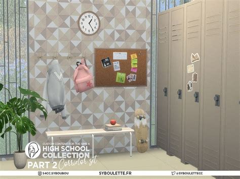 Syboubou S Patreon Release High School Corridor Set Part 2 Sims 4