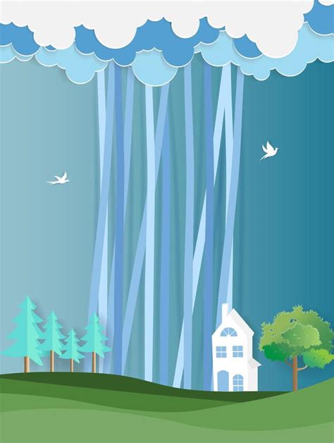 Monsoon Season Design With Clouds And Rain 1406383 Vector Art At Vecteezy