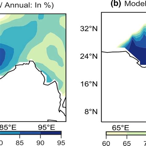 Percentage Contribution Of Summer Monsoon Jjas Rainfall To Annual