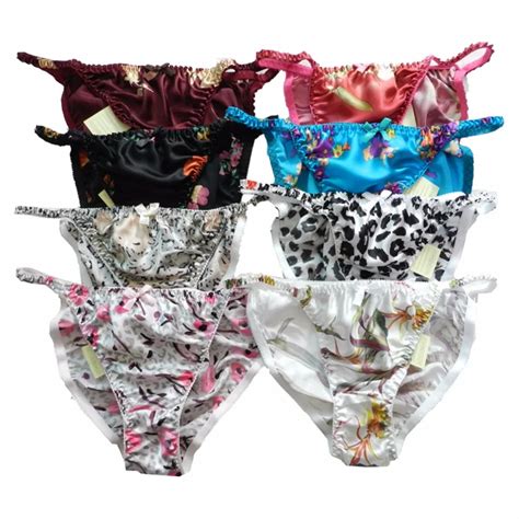 Panasilk 8pcs Women S FLOWER 100 Silk String Bikini Panties Underwear