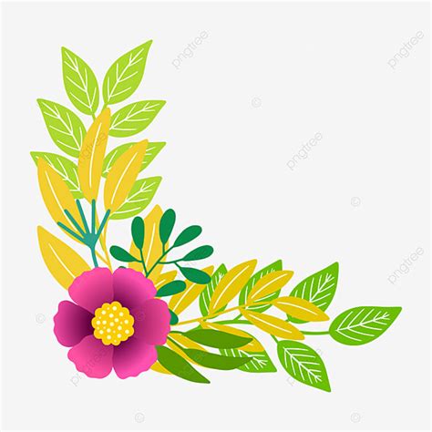 Corner Flower Vector Png