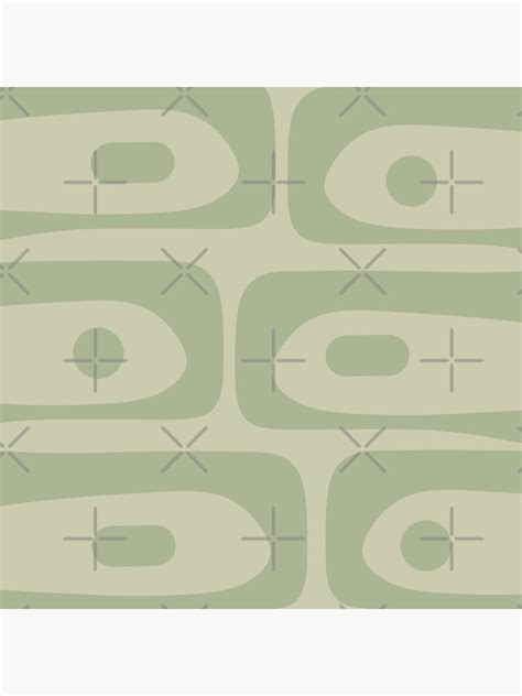 Mid Century Modern Piquet Abstract Pattern In Sage Green Tones Poster