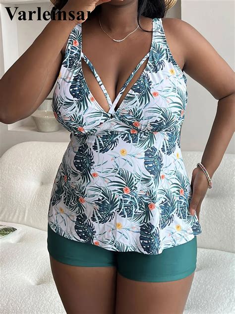 0XL 4XL New Printed Bikini Large Size Swimwear Plus Size Women Swimsuit Female Two Pieces Bikini