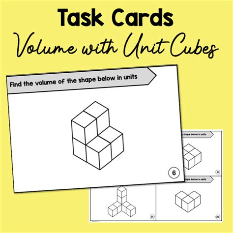 Volume Of Unit Cube Shapes Task Cards Teachie Tings