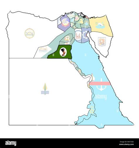 Minya Territorio Y La Bandera En El Mapa De Las Divisiones