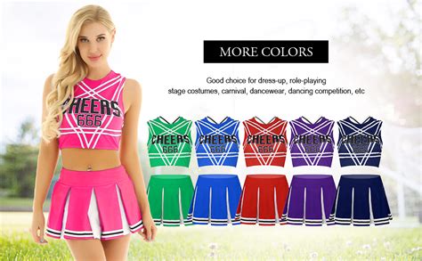 Msemis Damen Sexy Cheerleading Kostüm Cheer Leader Uniform Karneval