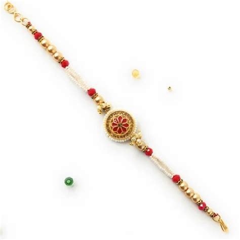 Fancy Rakhis Multicolor Sleek Round Pendant Rakhi Ra At Rs Dozen