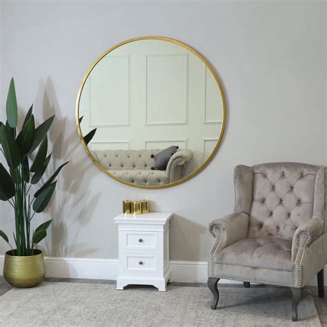 Extra Large Round Gold Wall Mirror Cm X Cm