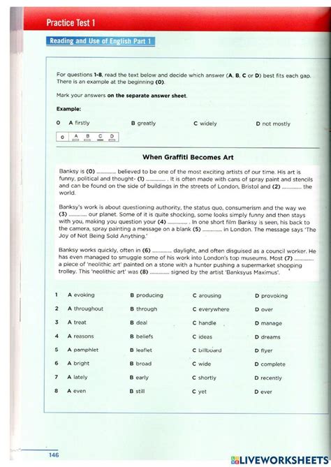 Fce Test Part Worksheet Live Worksheets 45 Off