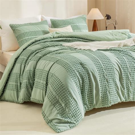 Amazon Litanika Sage Green Comforter Queen Size Boho Tufted