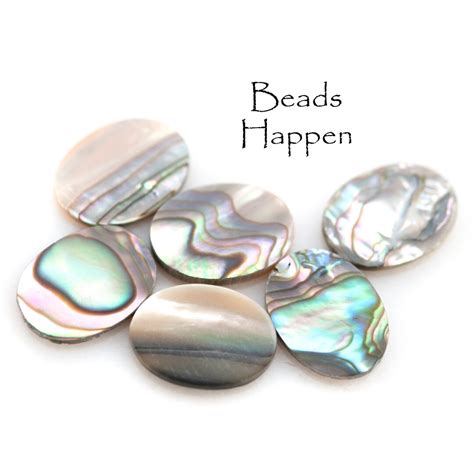 Vintage X Mm Oval Abalone Shell Cabochons Cabochon Cabs Cab X