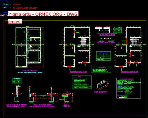 Proje Sitesi Yığma ordu Autocad Projesi