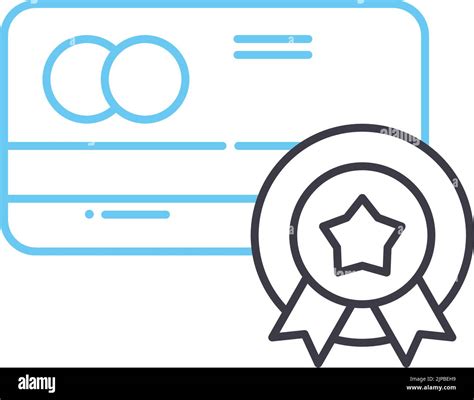 Points Rewards Card Line Icon Outline Symbol Vector Illustration