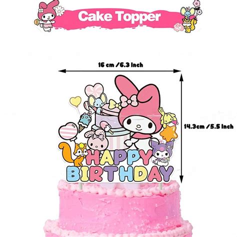 My Melody Birthday Party Supplies Decor Banner Cake Cupcake Topper