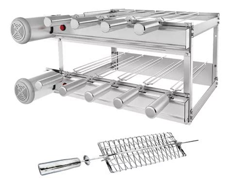 Churrasqueira Grill Dupla Inox Sevefort Espetos Girat Rio Frete Gr Tis