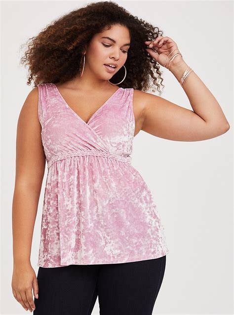 Pink Velvet Babydoll Tank Chesire Velvet Tops Pink Velvet Top