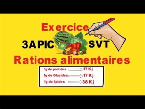 Correction d un exercice dans le cours de l éducation alimentaire 3APIC