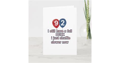 92 Year Funny Birthday Designs Card