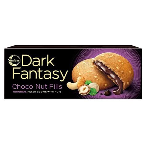 Original Filled Cookie With Sunfeast Dark Fantasy Choco Nut Fills Fat